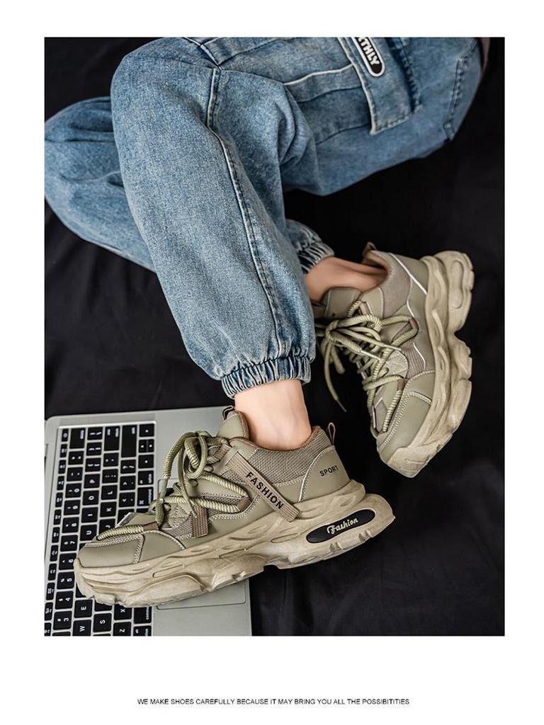 Men's Autumn Retro Dad Shoes: Trendy, Thick-Soled, Versatile Casual Running Sneakers