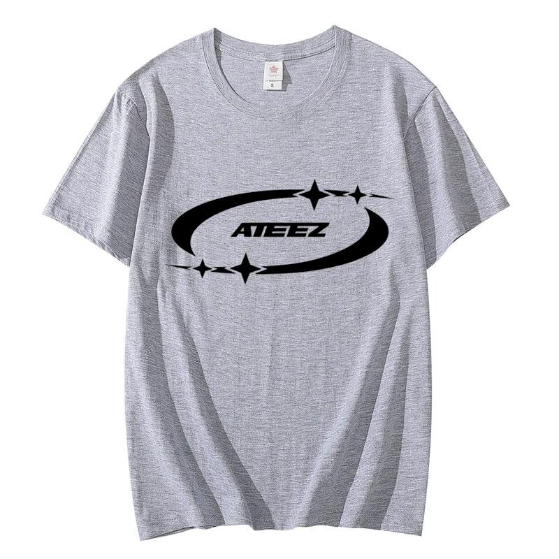 Kpop ATEEZ Tričko s potiskem loga Your Fantasy World Tour Krátký rukáv Pánské Dámské Ležérní Bavlněná Trička Streetwear