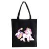 Dabbing Unicorn Panda anime Shopper bag Teenage students reusable canvas bag handbag bag Women's Shoulder tote bag Bolsas