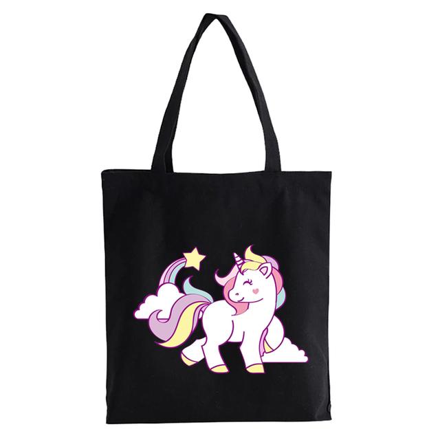 Dabbing Unicorn Panda anime Nákupní taška Dospívající studenti opakovaně použitelná plátěná taška taška na kabelku Dámská taška přes rameno Bolsas