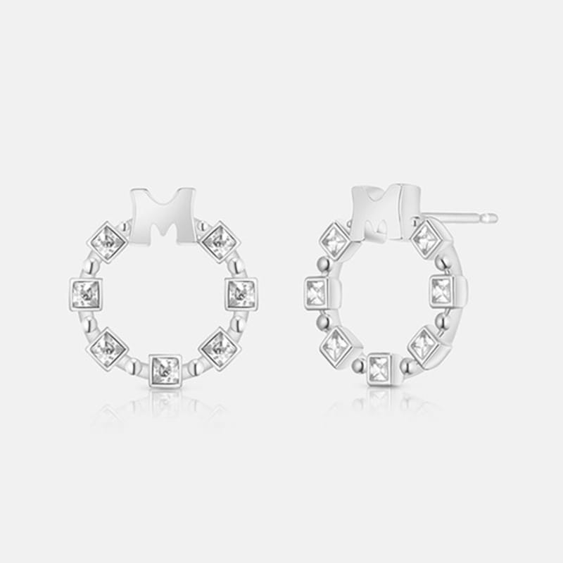 METROCITY JEWELRY M Basic Sterling Silver White Earrings A243SE9009WPA
