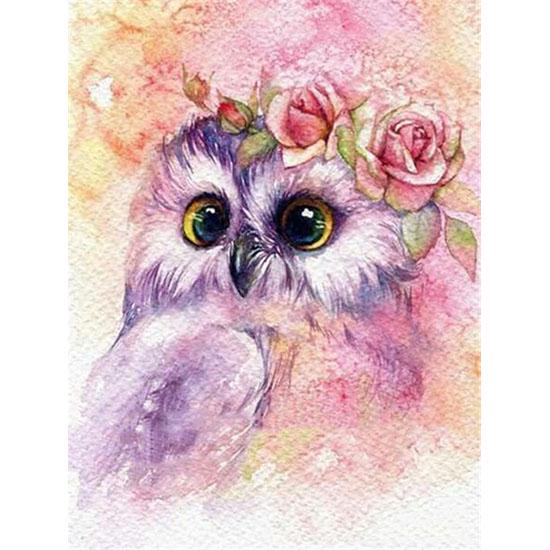 

Huacan Алмазная картина Сова Полная площадь Алмазная вышивка Мультяшные изображения Стразы 40*50 cm