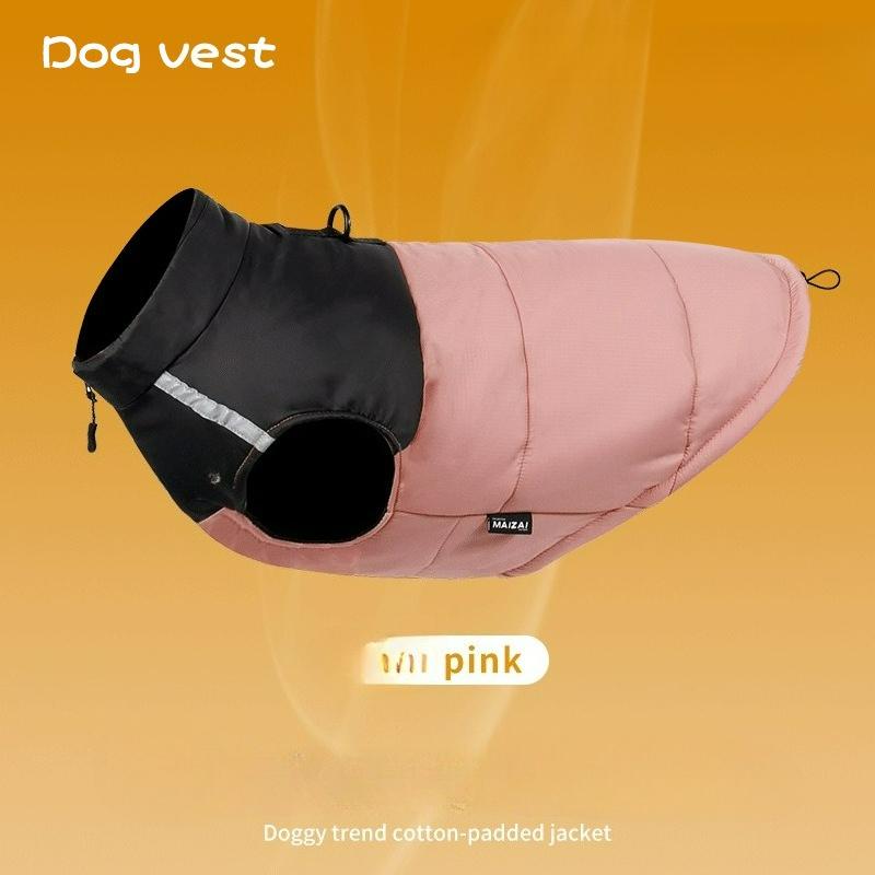 Pet Clothes Autumn and Winter Waterproof Reflective Dog Cotton-padded Clothes Can Be Towed Big Dog Clothes Pet Clothing