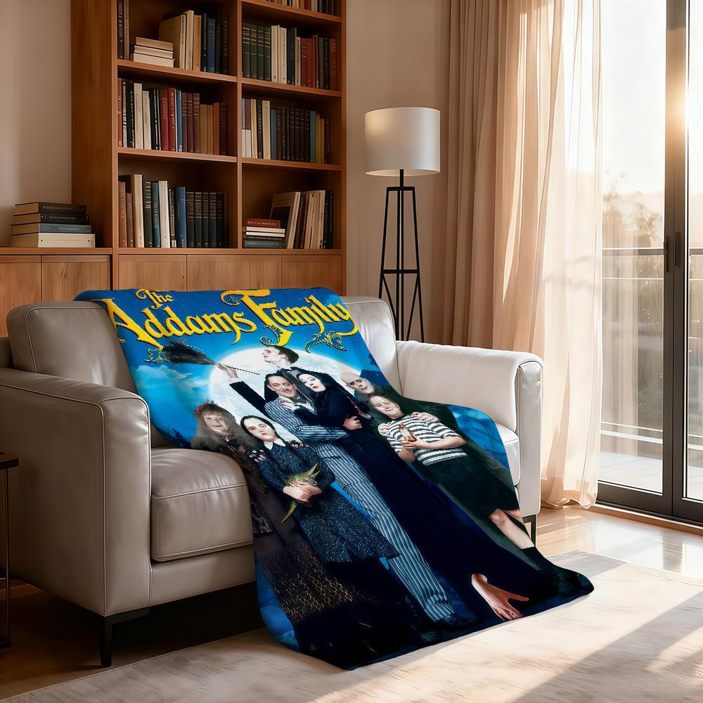 Amerikanischer Film T-Die A-Addams F-FamilieS Decke Für Weiche Überwurfdecke für Picknick Bett Sofa Haus Schlafzimmer Gemütlich Warm Bequem