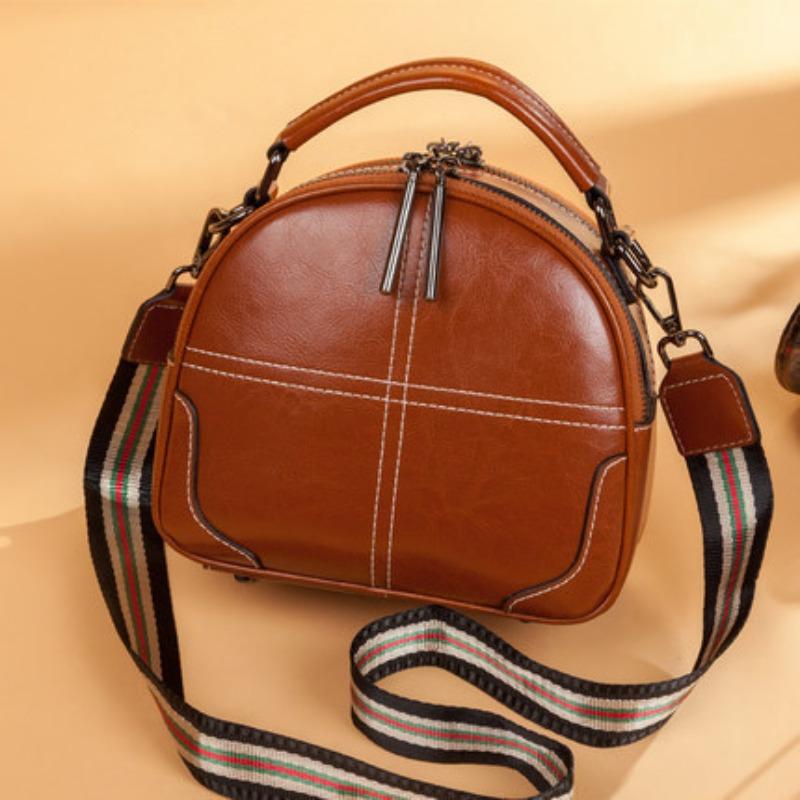 Luggage Leather Solid Color Crossbody Bag Genuine Leather Car Stitched Women's Shoulder Bag