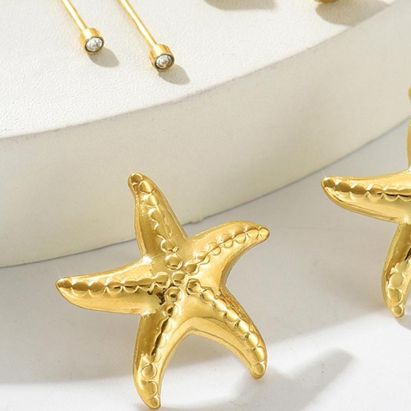 Alloy Coastal Jewelry Set With Seashells And Oceanic Charm Sparkling Crystal Accent Accessory For Casual Wear