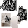 Halloween Skull Wall Mount Tissue Roll Holder 3D Embossed Gothic Bathroom Decoration Resin