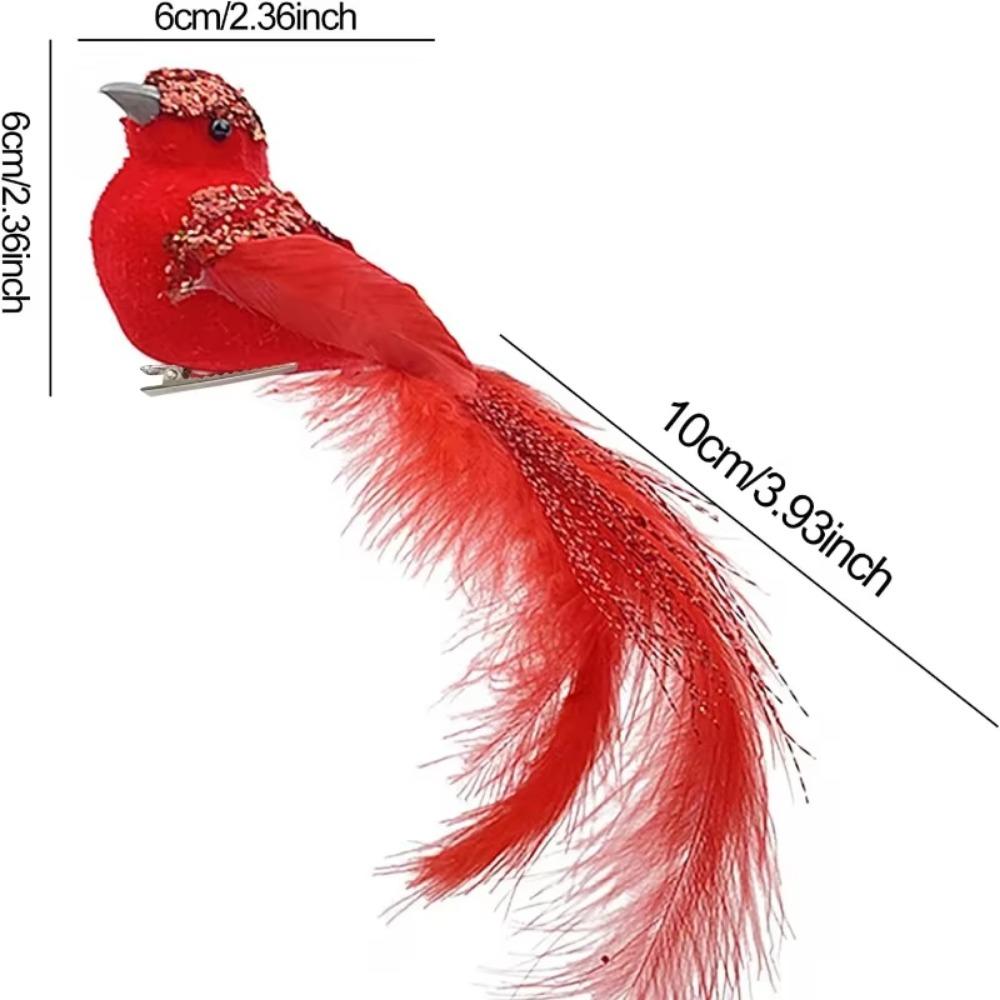 3 Stücke Künstliche Rote Vögel Imitation Vögel Clip-On Cardinals Gefiederte Vögel Weihnachtsbaum Ornament Schaum Weihnachten Garten Dekor