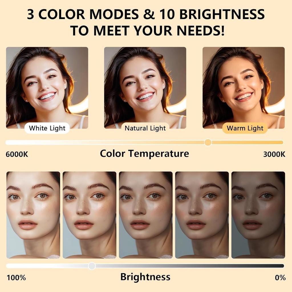 26cm Led Ring Selfie Light 26 Cm Shooting Light Dimmable Photography Lighting Kit Usb Charge Lamp With Tripod For Live Video