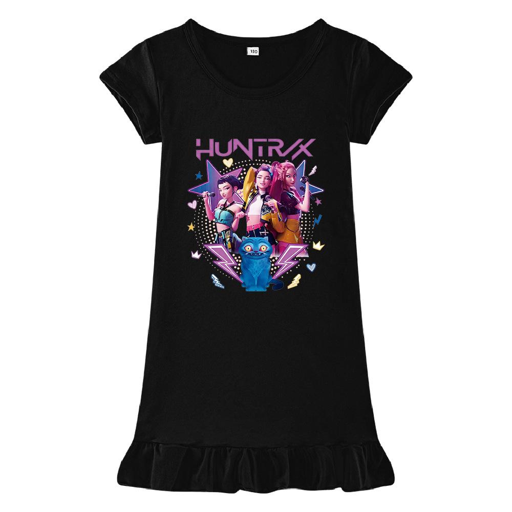 Heiß verkaufendes Kpop Hexenjagd Girlgroup Print Mädchenkleid Eisseide Nachthemd