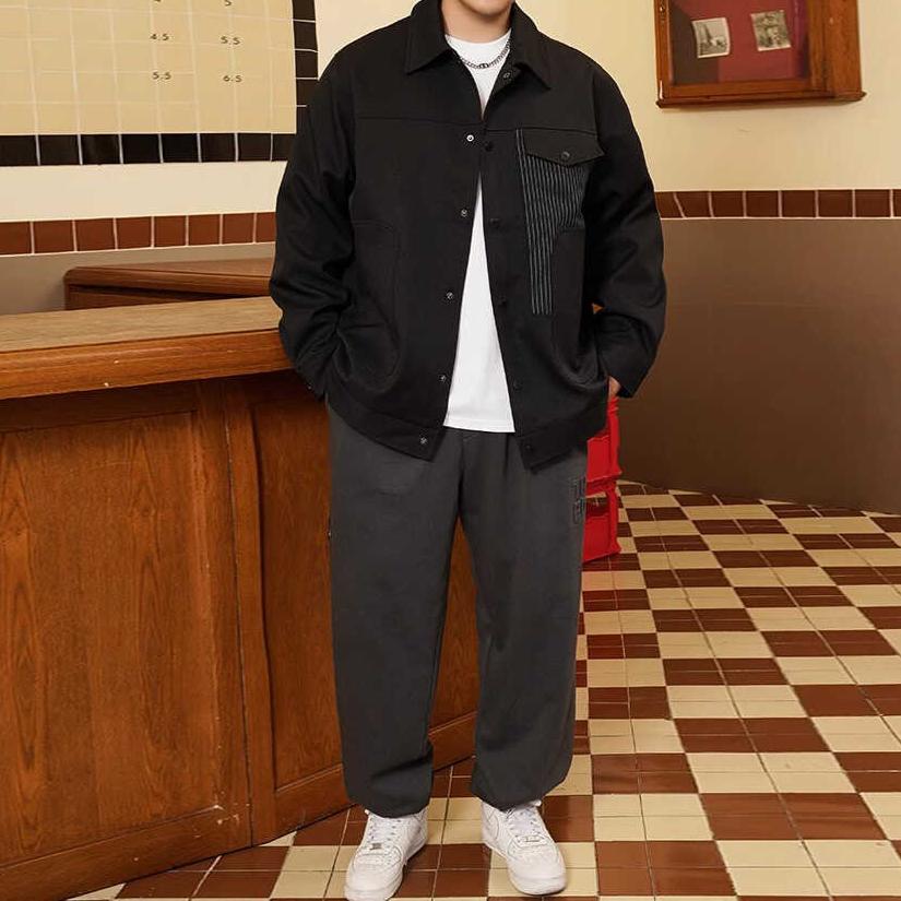 Handsome large size men's soft high-quality fabric windproof jacket fashionable versatile casual sports lightweight jacket