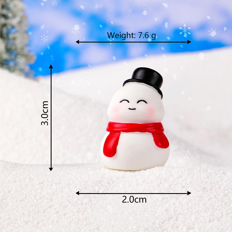 Mini Christmas Snowman Figurine Cartoon Snow Rabbit Micro Landscape Ornament Car Interior Home Desktop Decoration