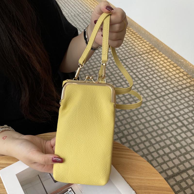 2025 Versatile Stylish Cowhide Crossbody Phone Bag – Fashionable Work Essential