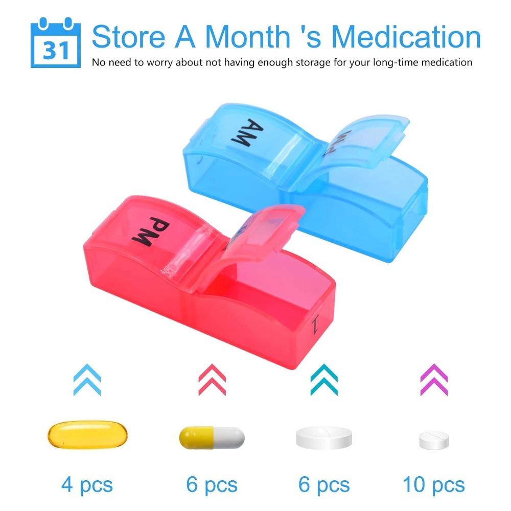 New Premuim Monthly Pill Organizer Large Box Cases 30 Days 2 Times A Day Dispen Storage Container for Vitamins Medicine FishOils