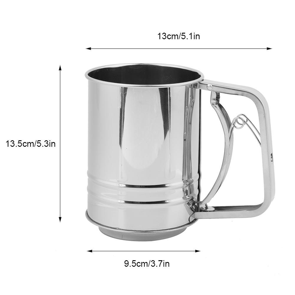 Stainless Steel Manual Flour Sifter Sieve Flour Strainer Kitchen Cooking Baking Tool