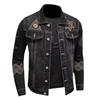 Men's Retro Embroidered Denim Jacket – European & American Style, Autumn/Winter Casual Loose Lapel Workwear.