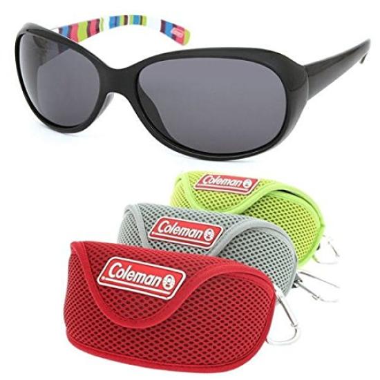 Coleman Polarized Striped Red Soft Case Included Women's Sunglasses, Smoke, Driving, Pattern, CLA01-1,