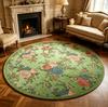 Flower Pattern Carpets for Living Room French Style Bedroom Decor Round Carpet Fluffy Soft Lounge Floor Mat Home Thick Plush Rug