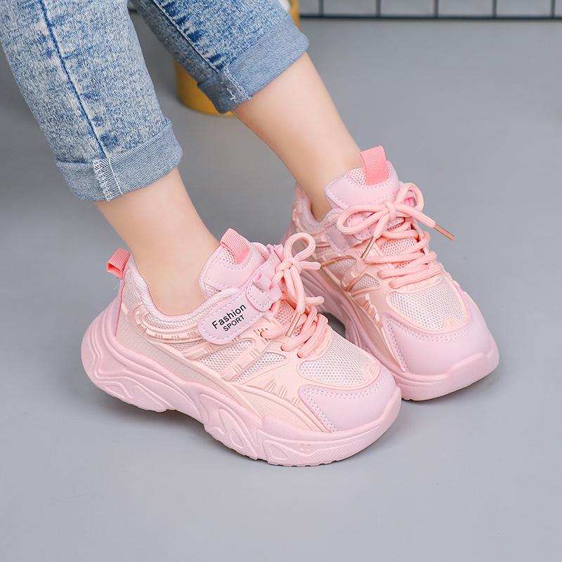 Spring New Fashionable kids shoes Comfortable Cute Casual Girls White Shoes Running Mesh Wear-Resistant Breathable Child Shoes