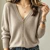 Women's Long Sleeve Knitted Cardigan: Plus Size Spring-Summer Sweater Coat