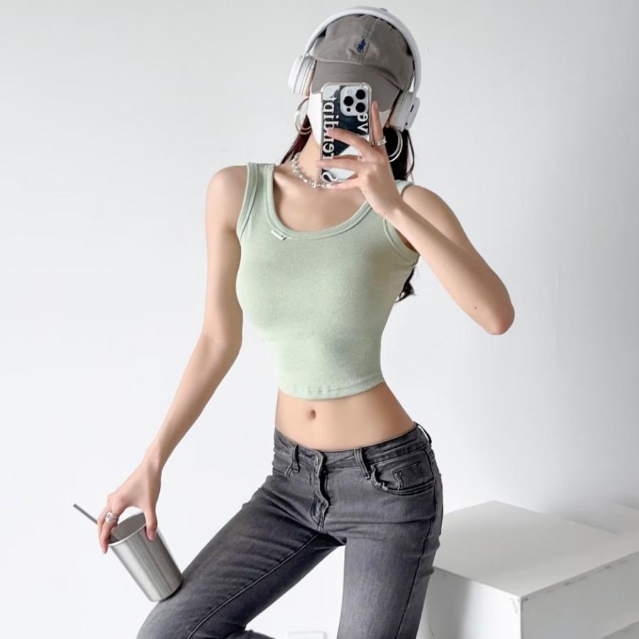 Canottiere Estive da Donna Bianche Slim Corte Senza Maniche Canottiere Abbigliamento Sportivo da Donna