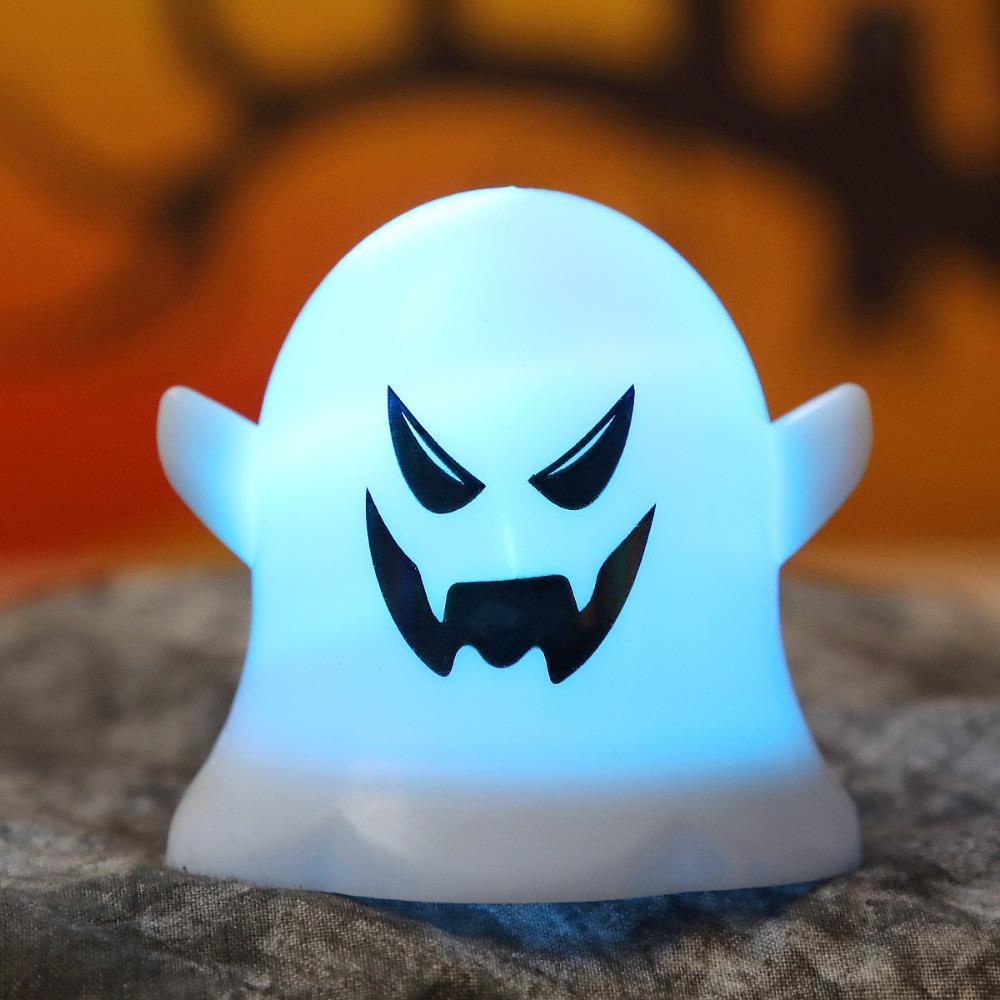 Plastic Halloween Ghost Lamp Portable Mini Ghost Light Ghost Pendant LED Candle Light  Yard Decor