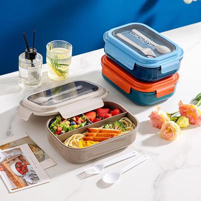 Mikrowellengeeignete Lunchbox im japanischen Stil mit Fächern, Gabel und Löffel