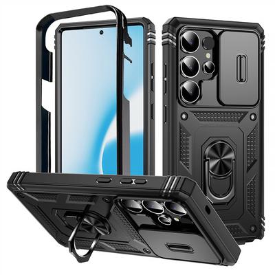 Heavy Duty Armor Phone Case For Samsung Galaxy S25 S24 S23 S22 S21 Ultra S20 FE Plus 20 Ultra Lens Protect Ring Stand Cover