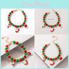 Christmas Bell Beaded Bracelet With Santa Claus Charm For Holiday Gift Giving