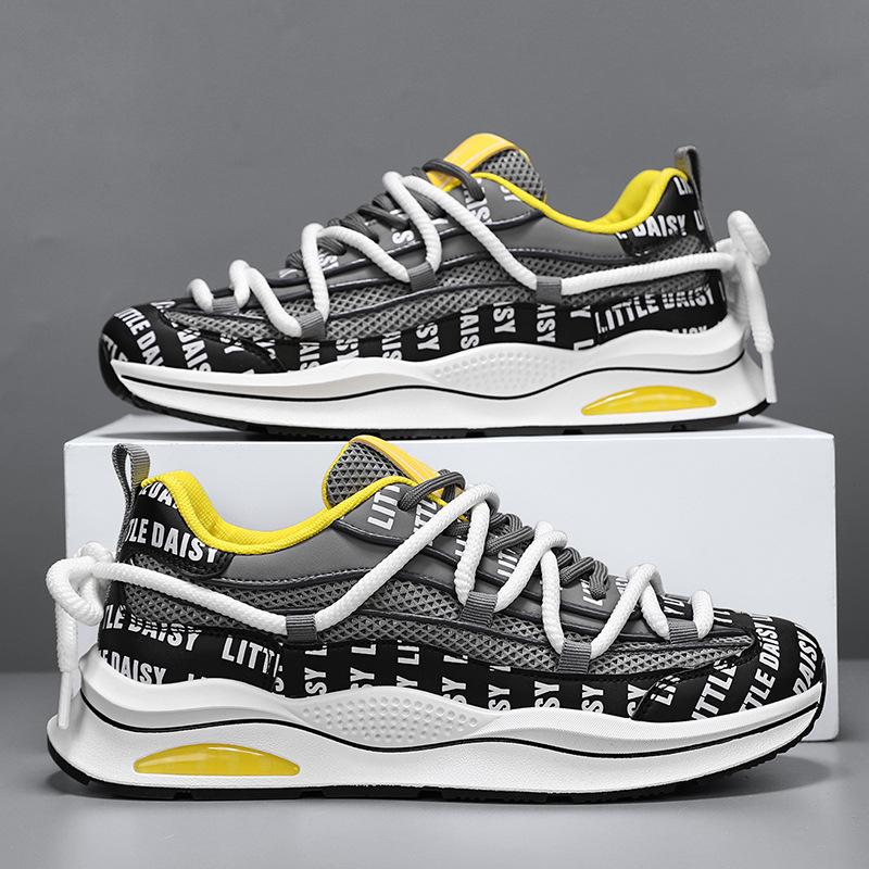 

Men s shoes summer new mesh breathable casual sports shoes soft sole comfortable thick sole wear-resistant trend Forrest Gump running shoes 39