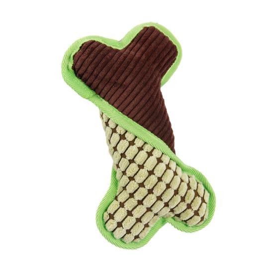 

Plush Bone Dog Chew Toy Bite Resistant Squeaky Stuffed Bone Interactive Toy Small Medium Large Dogs Teething Cleaning Boredom Toy зелёный