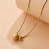 New Stainless Steel Gold Round Matte Ball Choker Necklaces Jewelry Pendant Snake Chain Necklaces For Women