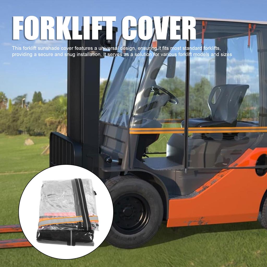 Forklift Cover Dust Rain Wind Proof Transparent EVA Protective Enclosure All Weather Forklift Sunshade Protective Cover