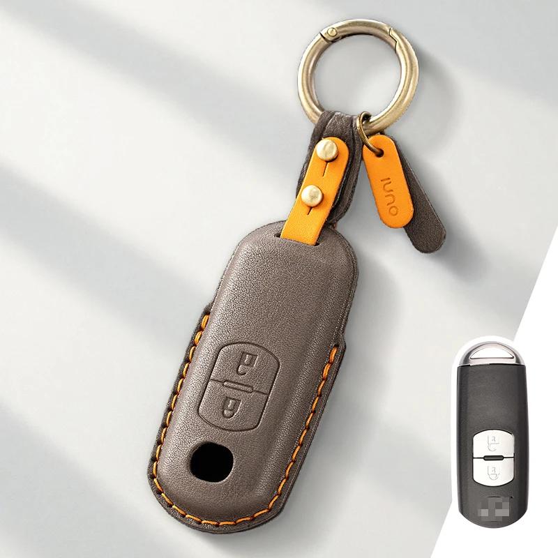 Key Case for Car Genuine Leather Protector For MAZDA 2 3 5 6 CX-3 CX-5 CX-7 CX-9 Atenz Miata MX5 Axela CX4 Key Case Cover Fob