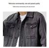 Men's Smoke Grey Denim Jacket: Trendy Lapel Workwear for Spring and Autumn – Casual, Handsome, Plus Size.