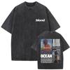 Washed Rapper Frank Vintage Oversized T Shirts Men Ocean Hip Hop Trend T Shirt Blond Pop Music Tshirts Male Fashion Streetwear
