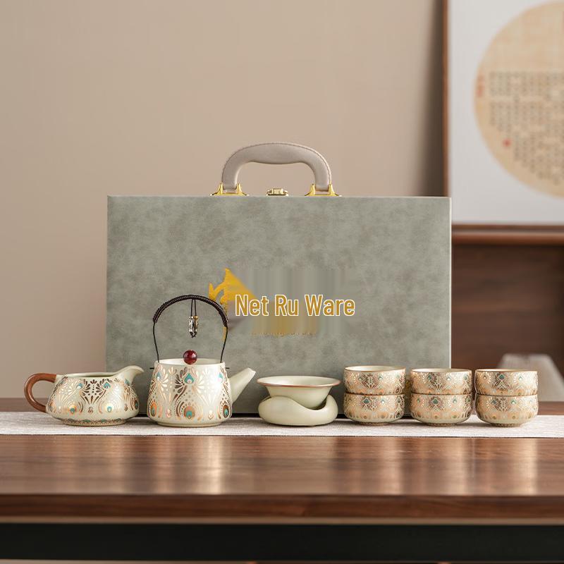 Chaxun Dunhuang Forbidden City Ru Kiln Ceramic Tea Set
