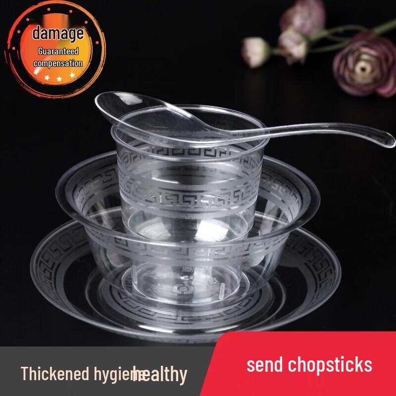 Yingtang 50-Pack Disposable Plastic Tableware Set
