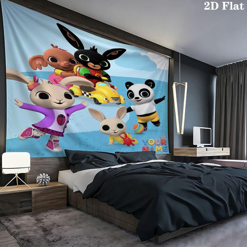 Bing Custom Name Wall Tapestry Aesthetic Wall Hanging Printed Fabric Blanket Decorative Tapestries for Bedroom Living Room Home Decor