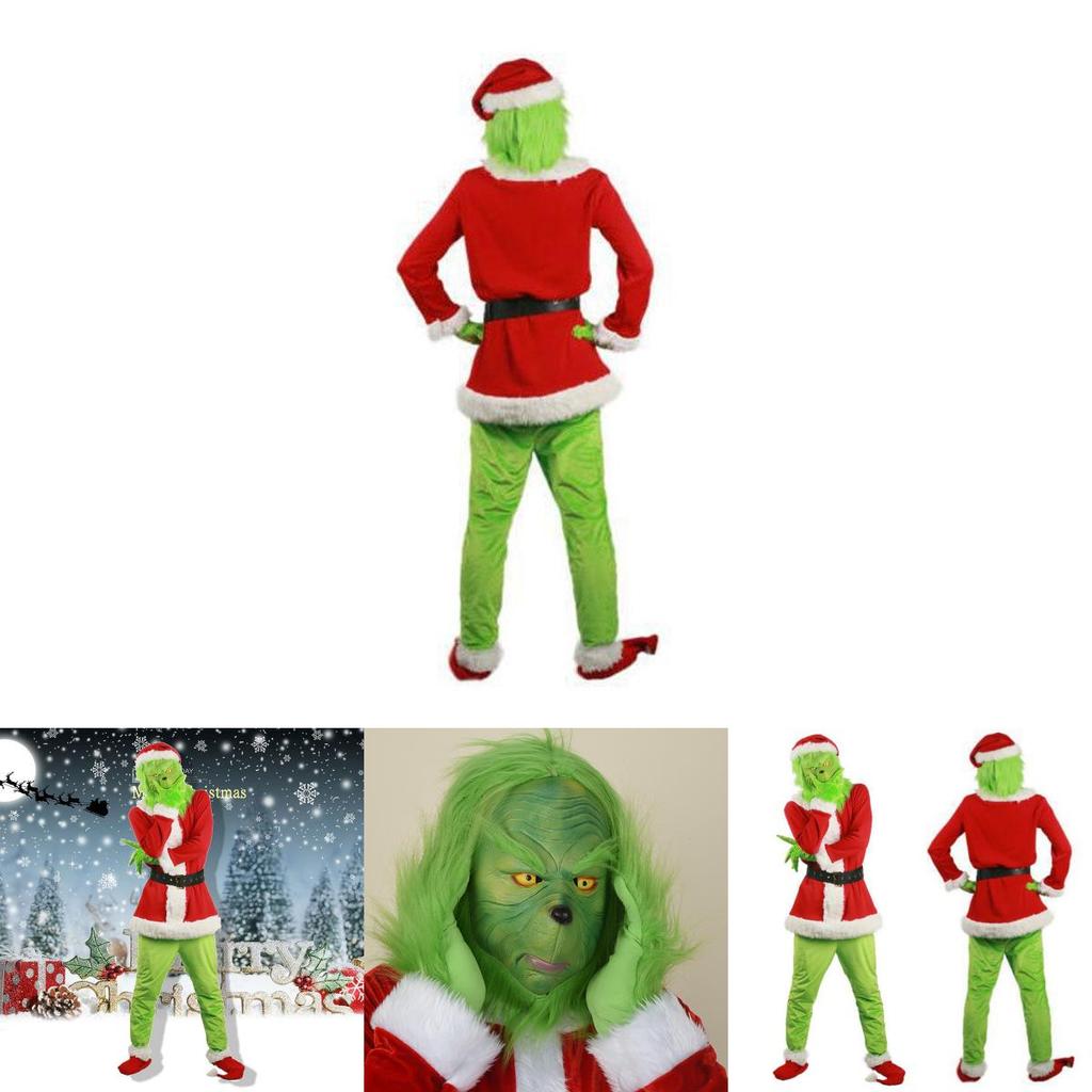 Halloween And Christmas Grinch Stole Christ Cosplay Costume Accessory Set For Party Wear