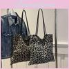 Trendy Khaki And White Leopard Print Large Capacity Tote Bag For Women 2024