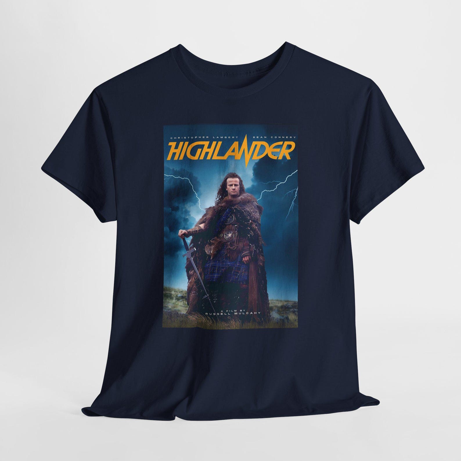 Highlander movie Unisex Heavy Cotton Tee, Graphic Tee, Retro Tee, Classic Action Tee, 80s Movie Shirt, M