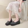 Fashion Loafers Women 2025 New Spring and autumn Round Toe One Foot Slip-on Shoes Women PU Leather Soft Flats Shoes Women