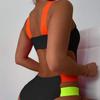 Women Sexy Color Block Backless Slim Fit One Piece Swimsuit
