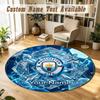 Round Rug Custom NameManchester City Pattern Non Slip Carpet Home Floor Decor