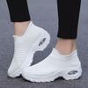 2024 Neue Damen Freizeit Sportsocken und Sneakers Mode Dicke Sohle Luftpolster Erhöhte Schrägferse Rock Schuhe