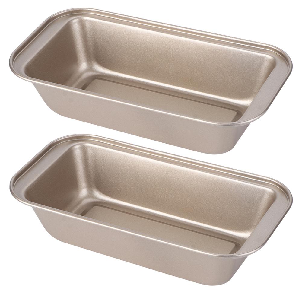 Rectangle Toast Loaf Pan Bread Cake Mold Carbon Steel Nonstick Loaf Pastry Baking MoldsGold