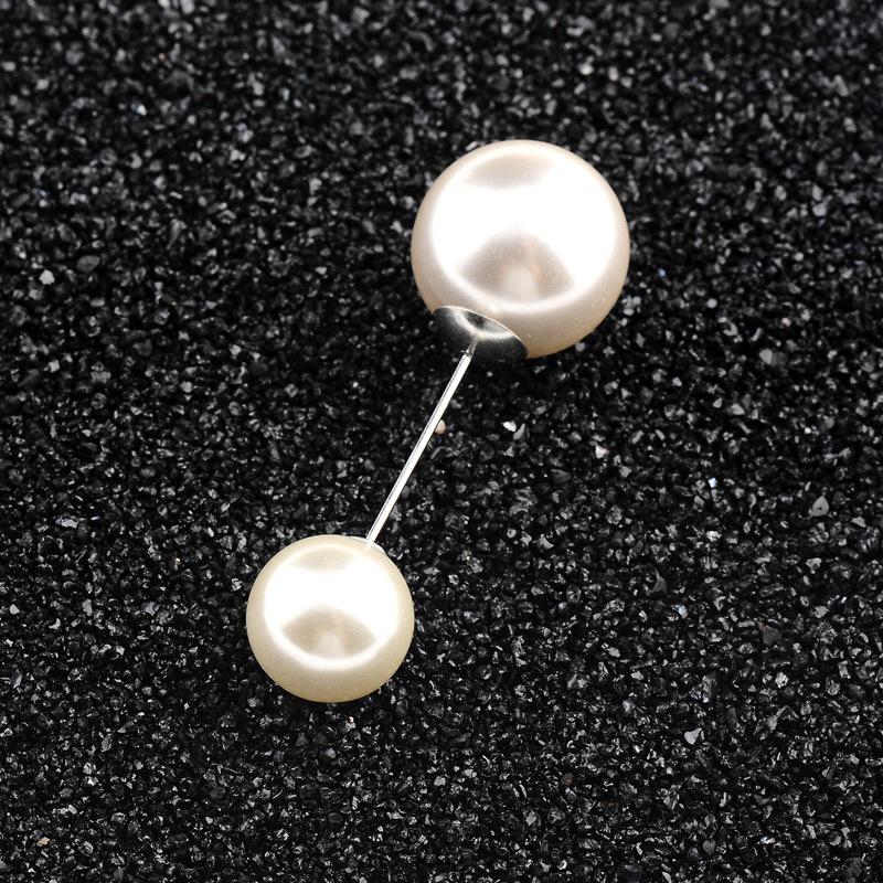 

1 Pcs New Large Double Headed Pearl Insert Pin Collar Brooch One Line Breast Pin Cardigan Scarf Shawl Neck Brooch