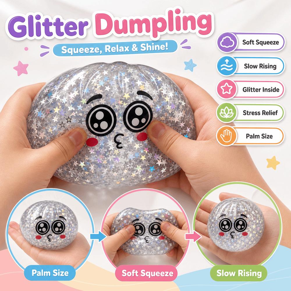 Glitter Dumplings Blind Box Squeeze Toy Soft Squeeze Toy For Stress Anxiety Relief