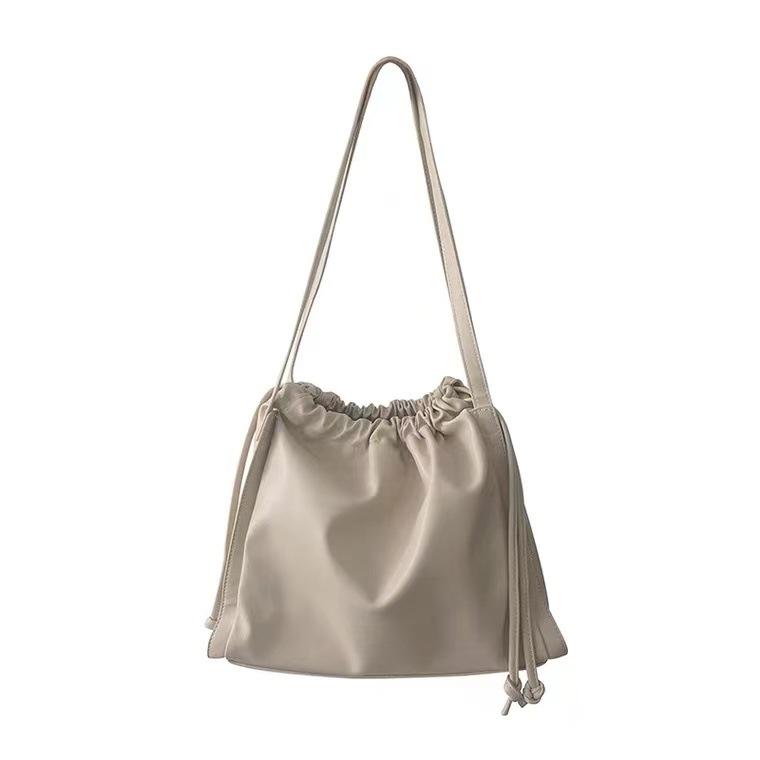 

Модные сумки-тоут, женская сумка-ведро, для отдыха, универсальная, с завязками, большой вместимости, корейские трендовые студенческие простые сумки через плечо для поездок на работу